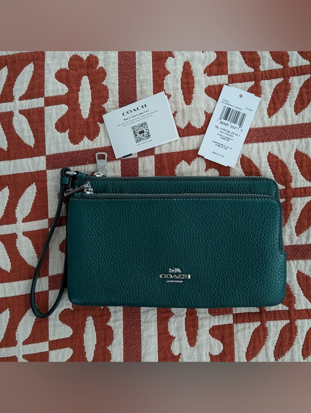 Coach Double Zip Wristlet NWT